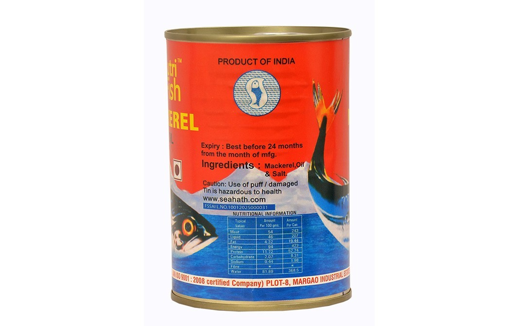 Nutri Fish Mackerel In Oil    Tin  425 grams